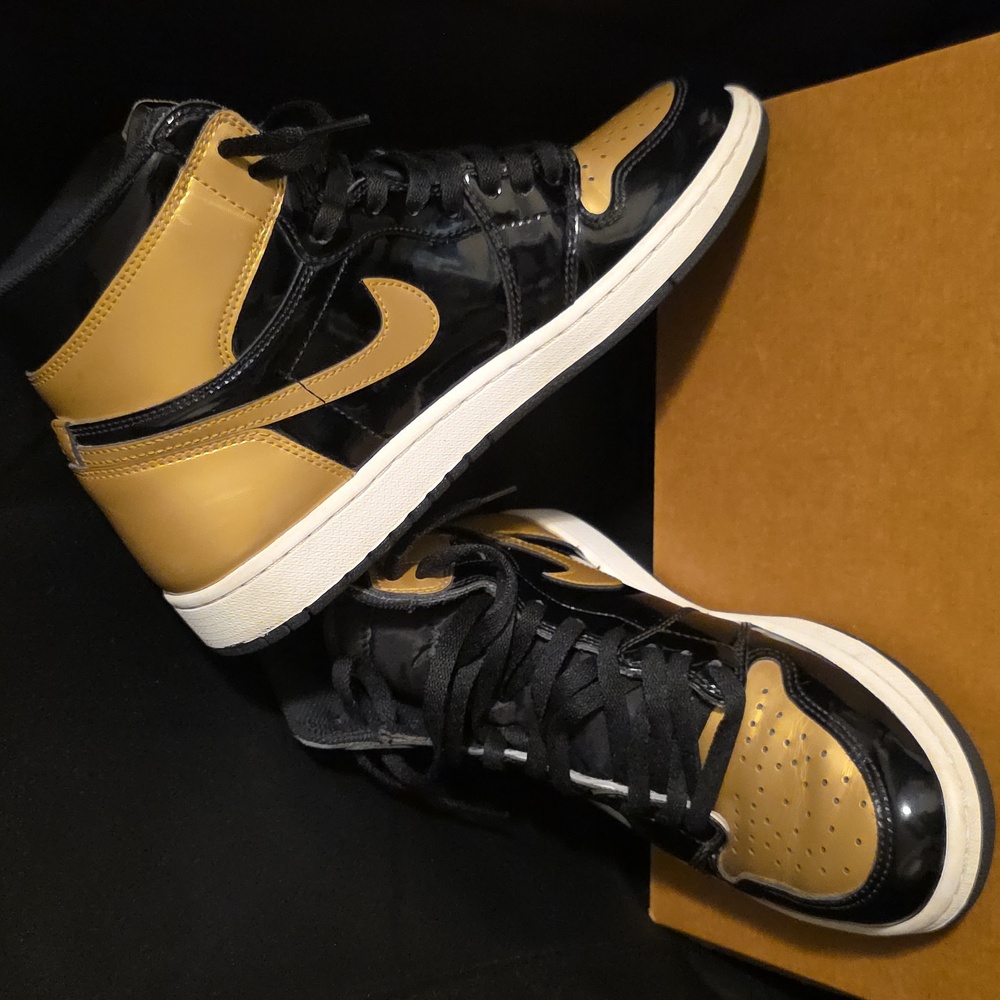 Nike Air Jordan 1 Retro High NRG, Patent Gold Toe Size 9.5 - Picture 5 of 14